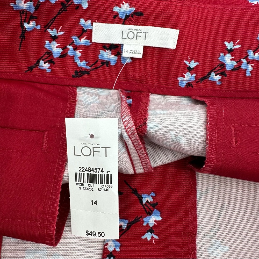 LOFT The Riviera Short Floral Printed Tie Waist Size 14 NWT - Picture 3 of 7